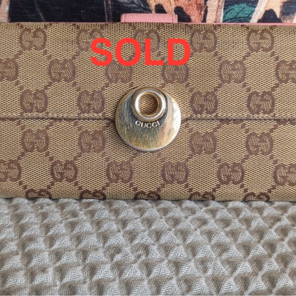 Gucci GG Logo Canvas Long Wallet